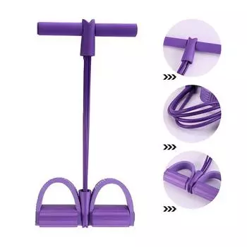 4-трубчатые фитнес-резинки с сопротивлением, латексный педальный тренажер, подъем корпуса, канатный эспандер фиолетовый
