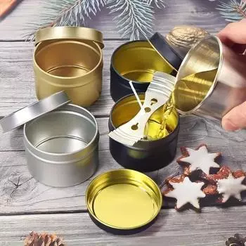 4 унции металлические банки для свечей вечерние сувениры сухое хранение самодельные свечи контейнеры для изготовления свечей подарочные коробки для конфет коробки для хранения дома 1 шт 1pc золотой
