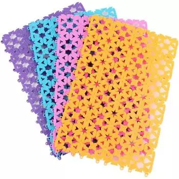 4-упаковка коврика для домашних животных в клетку для кролика, пластиковый коврик для ног с отверстием в форме сердца, держатель для утечек воды в клетках, коврики для собак, кошек, кроликов (красочный)