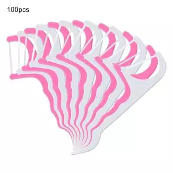 4 упаковки, 100 шт., зубная нить, зубная нить, зубочистка, инструмент для ухода за полостью рта