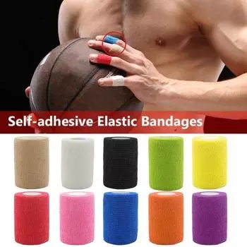 4 упаковки эластичных самоклеющихся повязок, разноцветные удобные дышащие эластичные бинты для оказания первой помощи, спортивные повязки, спортивная медицинская лента