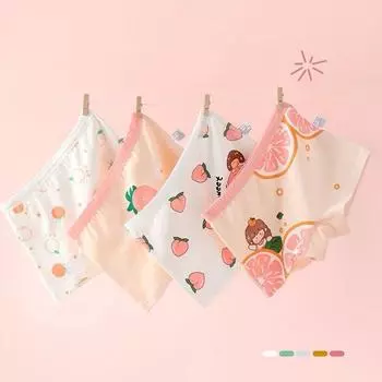 4 упаковки хлопковых детских трусиков-боксеров для девочек, розовое милое детское нижнее белье с героями мультфильмов, антибактериальные дышащие трусы для девочек S разноцветный