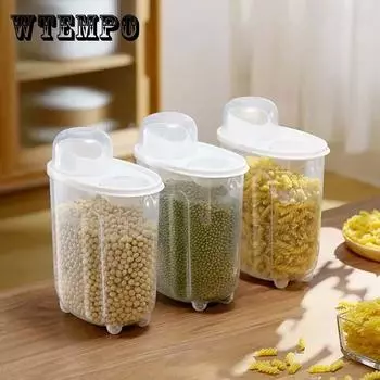 4 упаковки кухонных принадлежностей, банка для хранения зерна, пищевые сухие продукты, герметичная емкость с крышкой, утолщенный ящик для хранения, контейнер для риса, дозатор хлопьев S-4PACKS разноцветный