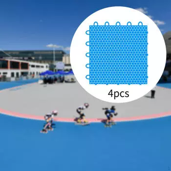 4 упаковки синтетических ледовых плиток для тренировок по хоккею и катания на роликах синий