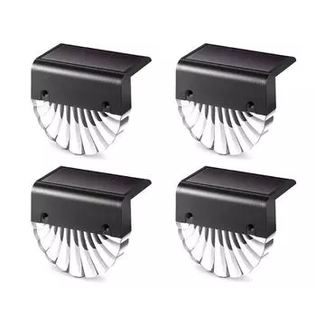 4 упаковки солнечных ламп для забора, 2 режима освещения, IP65, водонепроницаемый садовый настенный светильник, лампа для лестницы