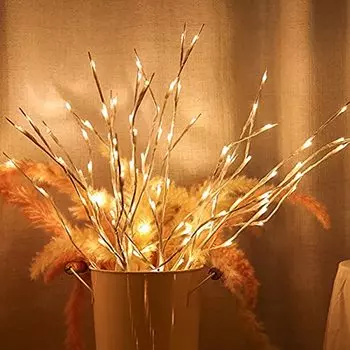 4 упаковки светодиодных светильников для веток, белая обернутая ваза на батарейках, ветка ивы, освещенная ветка, декоративная ветка, теплый белый цвет, 30 дюймов, 20 светодиодов для домашнего декора белый