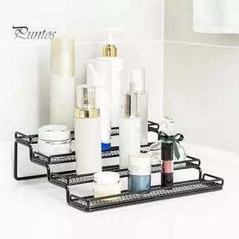 4-уровневая расширяемая кухонная полка для специй, органайзер для приправ, устойчивая конструкция, большая емкость для хранения на кухонной столешнице чёрный