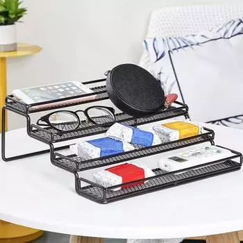 4-уровневая расширяемая кухонная полка для специй, органайзер для приправ, устойчивая конструкция, большая емкость для хранения на кухонной столешнице чёрный