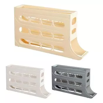 4 уровня автоматические прокручивающиеся полки для яиц вращающаяся полка для яиц для столешницы холодильника # серый