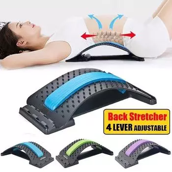4 уровня массажер для спины, устройство для растяжки талии, шеи, расслабление, облегчение боли, хиропрактика фиолетовый