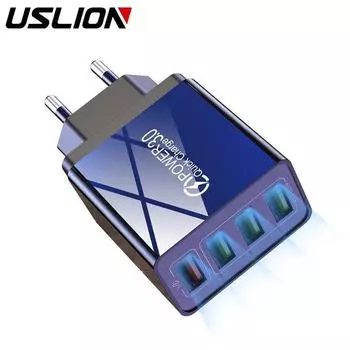 4 USB-зарядное устройство Быстрая зарядка 4.0 3.0 для Huawei lite Samsung Xiaomi QC 3.0 зарядное устройство для телефона iPhone US белый