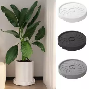 4 утолщенных колеса основание для растений на роликах круглая переносная подставка для растений на роликах поднос для цветочного горшка патио Black 25cm