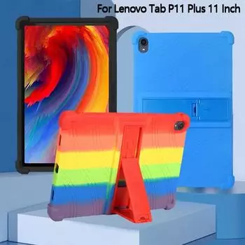 4 утолщенных силиконовых чехла с подставкой для Lenovo Tab P11 Plus, чехол TB-J616F TB-J616X 11 дюймов, противоударный чехол для планшета ПК P11 Plus TB-J616 красный
