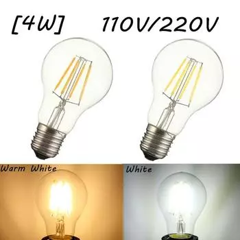 4 Вт с регулируемой яркостью E27 Светодиодная лампа Эдисона накаливания COB Light 110 В 220 В