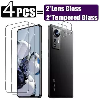 4 в 1, 4 шт. = 2 закаленных стекла + 2 защитные пленки для объектива камеры XiaoMi Mi 12T Lite POCO X3 X4 F4 M4 M5S RedMi Note 10 10s 11 11s Pro Защитная пленка для экрана 9H
