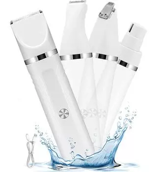 4 в 1 электрическая машинка для стрижки домашних животных с зарядкой через USB машинка для стрижки собак триммер для ухода за шерстью кошек и собак косметическая машинка для стрижки домашних животных инструмент для чистки шерсти 4 in 1 Set зелёный