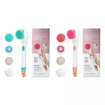 4 в 1 электрическая массажная щетка для чистки душа автоматический набор скрубберов для домашнего ухода прибор для чистки спины зелёный