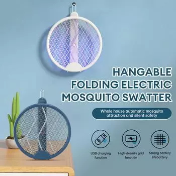 4 в 1 электрическая ракетка-убийца комаров, электрошокер, ультрафиолетовая лампа, мухобойка, летняя ловушка для уничтожения комаров