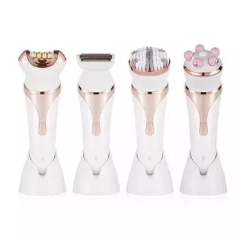 4-в-1 электрическое устройство для удаления волос для ухода за телом у женщин Портативное электрическое устройство для удаления волос с зарядкой через USB белый