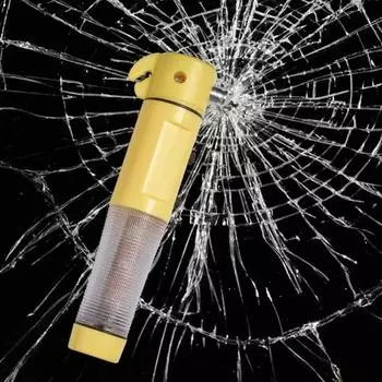 4 в 1 автомобильный молоток аварийной защиты стекла, ремень безопасности высокой твердости, вольфрамовая сталь, спасательный инструмент, автоаксессуары жёлтый