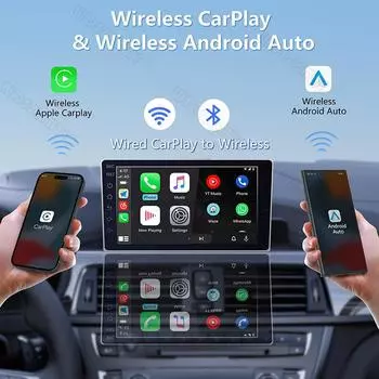 4 в 1 Carplay Smart Ai Box, проводной к Android Auto, беспроводной адаптер Carplay BT WIFI для Netflix Youtub, подарочное автомобильное беспроводное зарядное устройство
