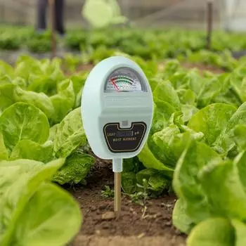 4 в 1 цифровой ЖК-метр pH-метра почвы, плодородие почвы, влажность, свет, детектор питательных веществ, складное растение на 90 градусов зелёный