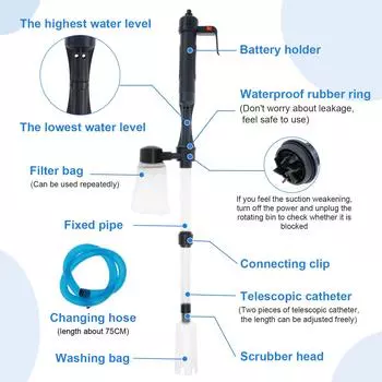 4 в 1 Эффективный Аквариумный Чистящий Пылесос Замена Воды Насос Для Аквариума Сифон Очистка Гравия Сифон Фильтр