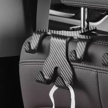 4 в 1 крючок для подголовника автомобильного сиденья и подставка для телефона, держатель для подголовника с рисунком из углеродного волокна, вешалка для хранения вещей на заднем сиденье автомобиля