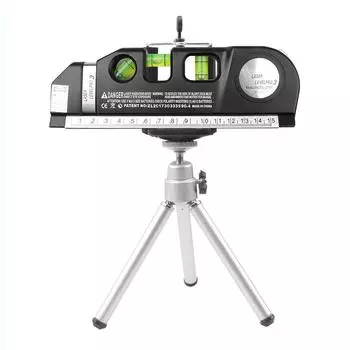 4 в 1 Многоцелевой инфракрасный лазерный уровень Горизонт Вертикальная измерительная лента Горизонтальная линейка Лазерный уровень Крестовая линия Лазерная лента со штативом Without Tripod