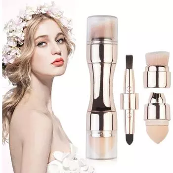 4 в 1 многофункциональная кисть для макияжа тени для век румяна для губ кисть для размазывания портативная косметическая кисть