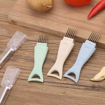 4 в 1 многофункциональная овощечистка для картофеля, фруктовая овощерезка, терка для удаления рыбьей чешуи синий