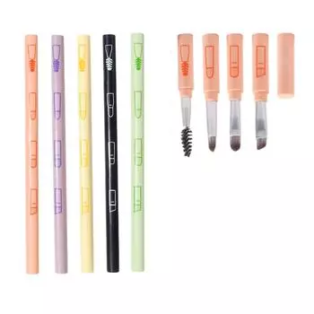 4 в 1, многофункциональный набор кистей для макияжа, гаджет для макияжа, съемная кисть для теней для губ, губка, кисть для теней для век для домашнего путешествия розовый