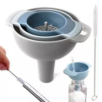 4 в 1 набор воронок-фильтров со съемной щеткой для очистки, набор фильтров для масляных воронок