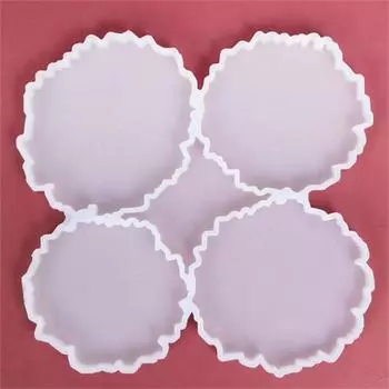 4 в 1 нестандартная подставка для подноса из эпоксидной смолы, форма для ломтиков агата, держатель для подставки под стакан, силиконовая форма для поделок, домашнего декора, инструмента для литья