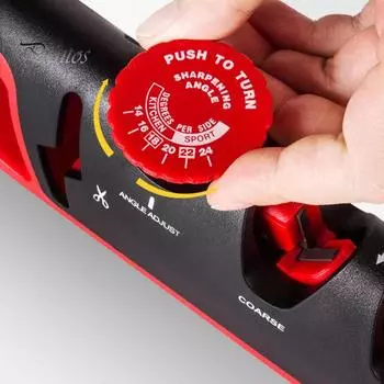 4-в-1 регулируемая точилка для ножниц, ручная кухонная точилка с 6 углами заточки, вольфрамовые алмазные керамические ножницы красный