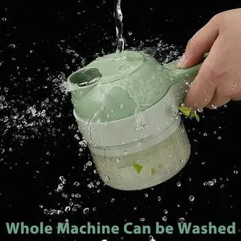 4 в 1 ручная электрическая овощерезка электрическая чесночница измельчитель мяса овощечистка слайсер