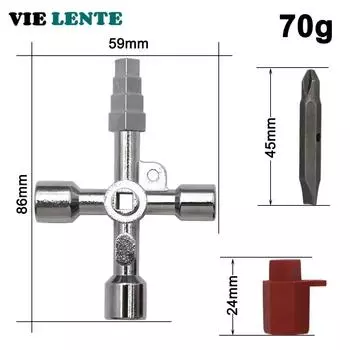 4 в 1 серебряный ключ электрический шкаф управления лифтом клапан внутренний треугольник четыре угла с отверткой головка храповик