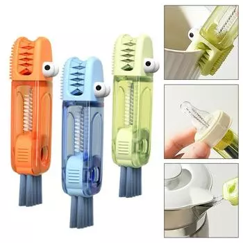 4 в 1 Щетка для чистки щелей в виде милого аллигатора, многофункциональная щетка для очистки стакана для воды, мини-стаканчик