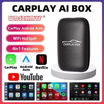 4 в 1 Smart Carplay Ai Box беспроводной адаптер Carplay Android Auto Apple Carplay автомобильный мультимедийный проигрыватель для Mazda Benz Kia VW