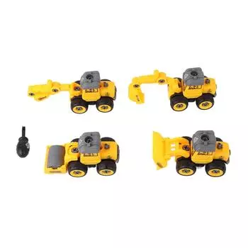 4 в 1 Строительная техника Грузовик Игрушки Набор Разобрать Развивающие Портативные Инженерные Игрушки