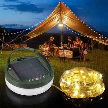 4 в 1 светодиодная солнечная лампа для кемпинга, водонепроницаемая, USB, солнечная, перерабатываемая, светодиодная, атмосферная лампа для декора садовой палатки