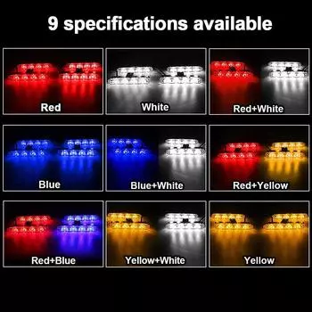 4 в 1 светодиодные полицейские огни, стробоскопические огни для автомобилей, аварийные сигнальные лампы, предупреждающие огни для автомобилей, мигающие огни для лобового стекла грузовиков синий