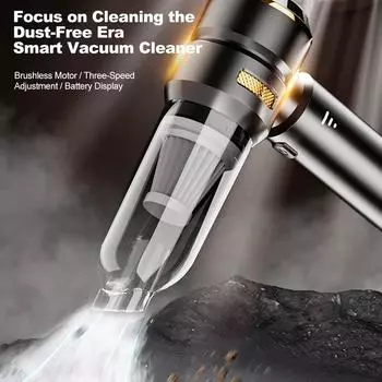 4 в 1 сжатый воздуходув пылеуловитель 3-ступенчатый регулируемый 80 000 об/мин 6000 мАч аккумуляторная батарея портативный чёрный