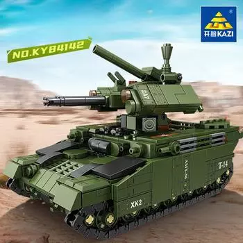 4 в 1 танк БМПТ военный блок DIY мини Leopard 2A7 T-14 K2 Leclerc строительные кирпичи игрушка для мальчиков дети без коробки