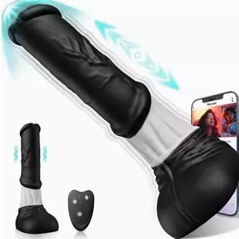 4-в-1 Thrusting APP и вибратор с дистанционным управлением – электрическая телескопическая игрушка для взрослых для большего удовольствия