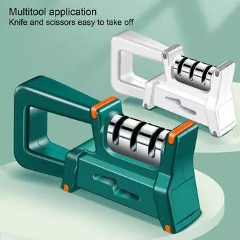 4-в-1 точилка для ножей 3-ступенчатая быстрая заточка Нескользящая сверхмощная многофункциональная точилка для ножниц точильный камень кухонные принадлежности зелёный