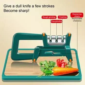 4-в-1 точилка для ножей 3-ступенчатая быстрая заточка Нескользящая сверхмощная многофункциональная точилка для ножниц точильный камень кухонные принадлежности белый