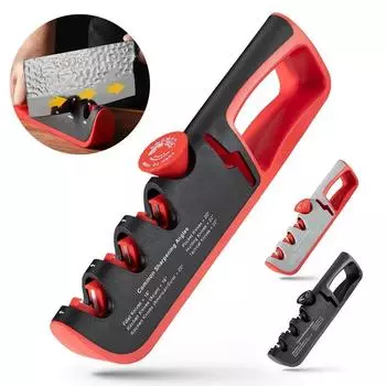 4-в-1 точилка для ножей с регулируемым углом наклона профессиональная кухонная точилка ножницы точилка для ножей точильный камень инструменты one size чёрный