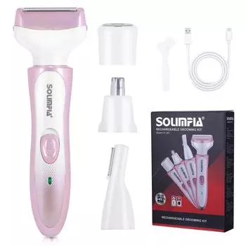 4 в 1 триммер для бикини для женщин, электрический аккумуляторный триммер для волос, женская электробритва, женская бритва для бикини розовый