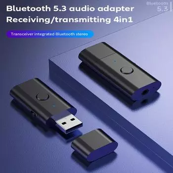 4 в 1 USB беспроводной Bluetooth 5,3 AUX адаптер аудиоприемник передатчик USB на разъем 3,5 мм для ПК ТВ автомобильный комплект громкой связи аксессуары BT V5.3